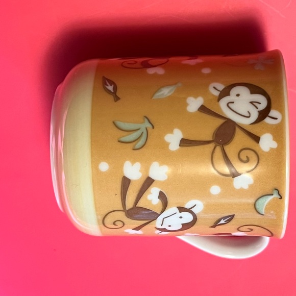 Monkey SEHEN Japan ceramic porcelain mug cup tropical Hawaii flower - Picture 2 of 6